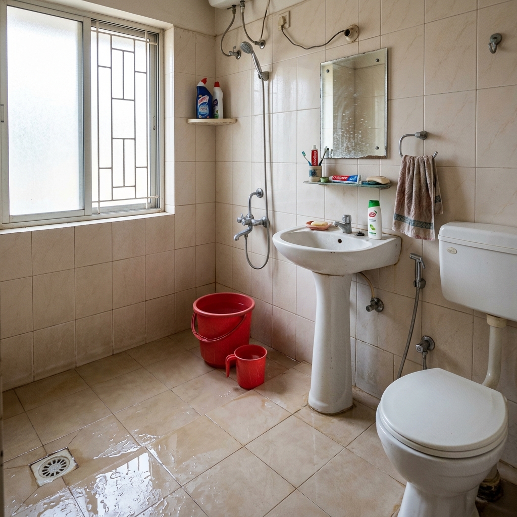 Bathroom tile joints leaking and seeping water to the floor below